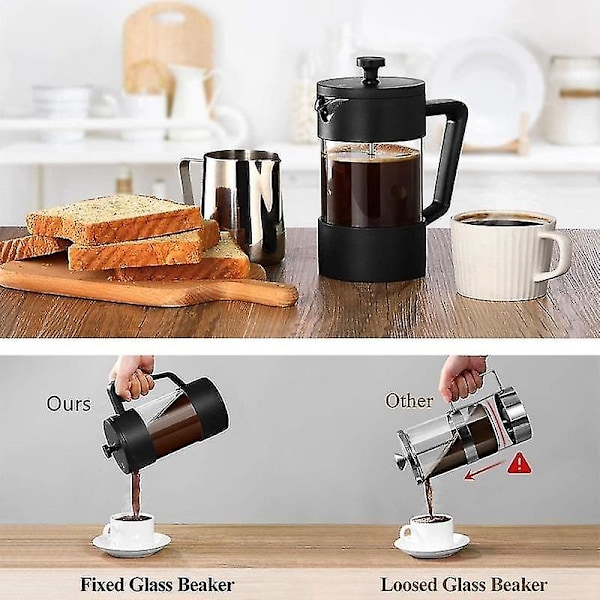Fransk Press Kaffe- och Temakerare av Tjock Borosilikatglas