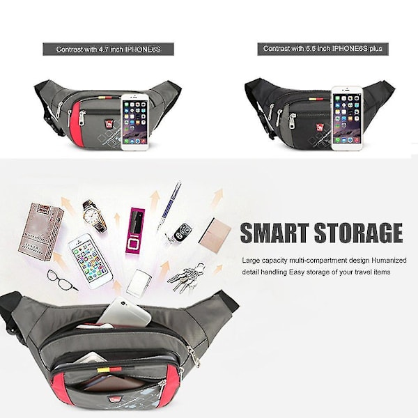 Oiwas Vattentät Midjeväsk Fanny Pack Män Nylon Pengar
