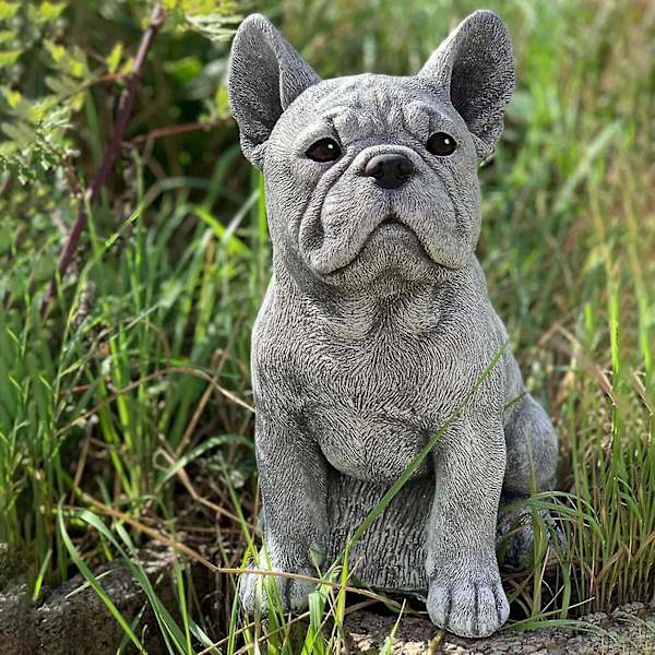 Staty Trädgårdsdekoration Hund Harts Dekoration Tax Fransk Bulldog Skulptur Hem Dekorationer 1