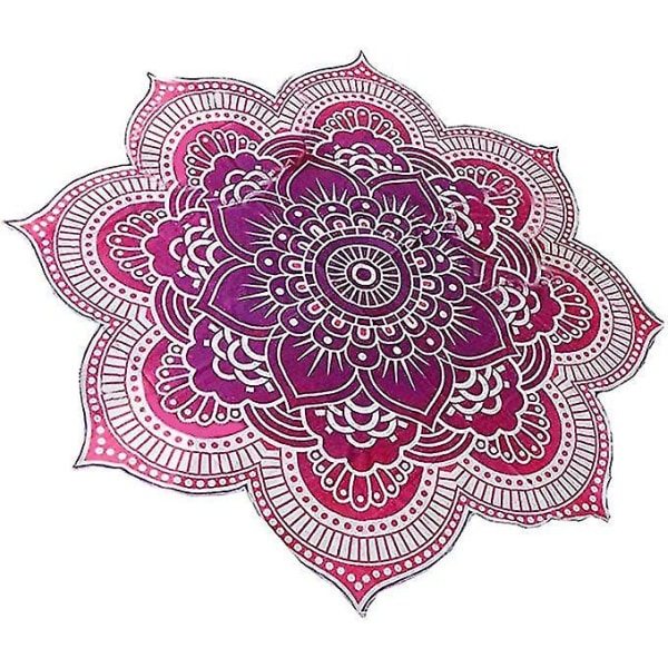 Mandala Rundt Tapestry Lotus Dug Yogamåtte