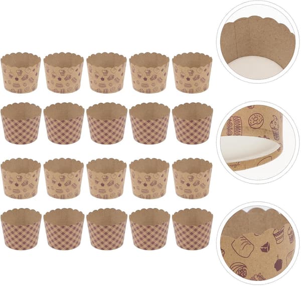 100 st bakformar muffins pappersformar oljesäkra kraftpapper vattenavvisande