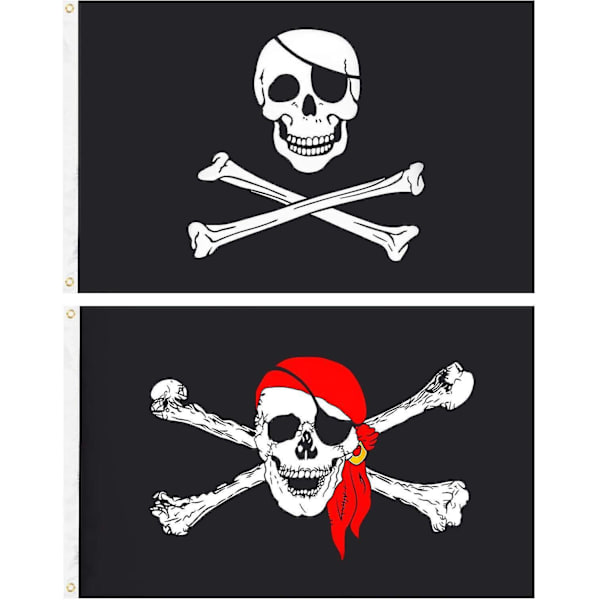 2 kpl Pirattilippua Jolly Roger -kallo Halloween-koriste