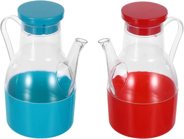 2 stk. kjøkkenoljedispenserflasker 500 ml plastbeholder for matolje og eddik