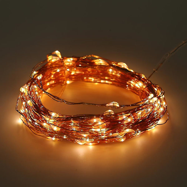 Solcelled Varmt Hvit 20m 200LED Kobbertråd Fe-lysstreng