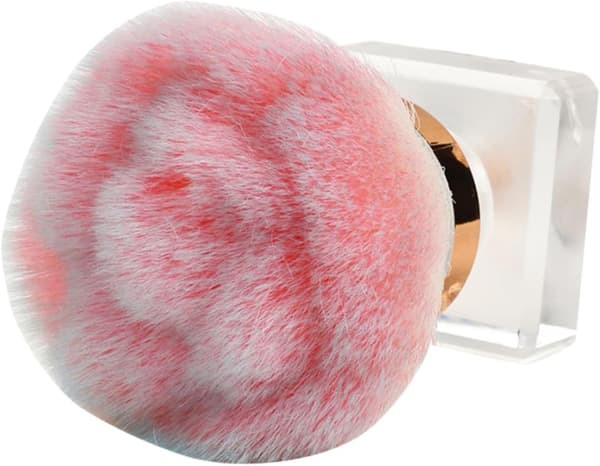 Bærbar løs pudderbørste til makeup og neglestøv Ergonomisk håndtagsdesign formet blushbørste