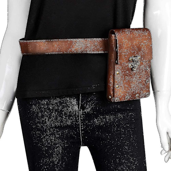 Steampunk Crossbody Axelväska Messenger Gotisk Midjeväska Kedja Drop Ben Hip Holster Bälte