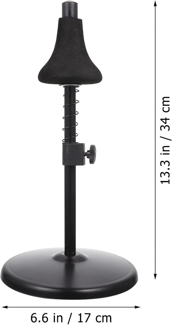 Jern trompetstativ med stabil struktur og avrundet base, solid flugelhorn-holder