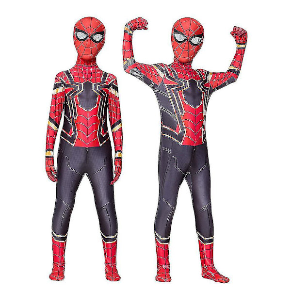Spider-Man: No Way Home Jern-Ytelse Kostyme Fancy Up Jumpsuit Barn Gutter Zentai Bodysu 3-4 Years