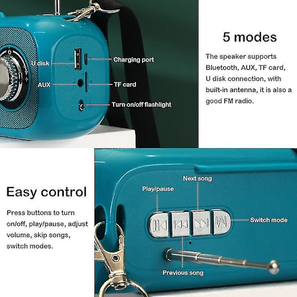 Kannettava Bluetooth-kaiutin, aurinkolataus, FM-radio