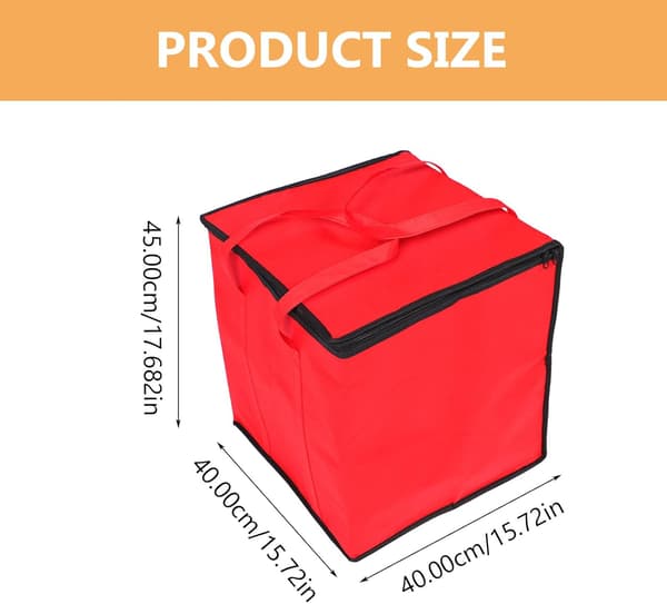 Isolerad pizzaväska i non-woven-tyg med aluminiumfoder, 12-tums extra hög (40x40x45cm)