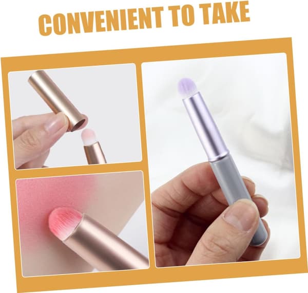 3 stk. læbebørstesæt med hætte læbestiftapplikatorer til kvinder concealer og læbeglans makeupbørster
