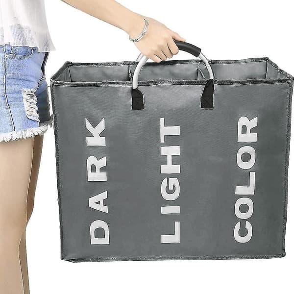 Stor klesvaskpose med tre rom Dark gray
