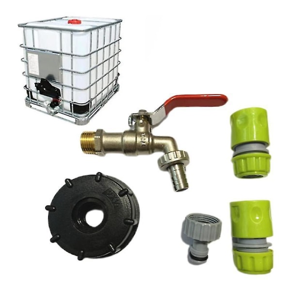 Tank Tap 1000L S60x6 IBC Tap Connector 1/2\" Slangetilkobling