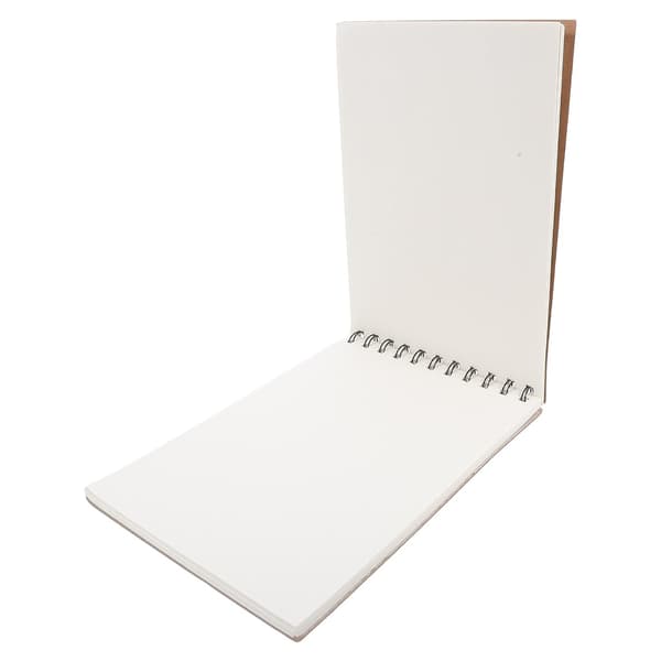 A5 Spiral Kraft Skitseblok til Studerende, 120G Brun Uforet Tegnepapir Notesbog