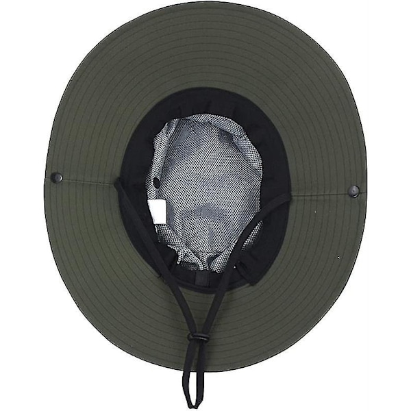 Sommerhatt for kvinner med bred brem, UV-beskyttelse for utendørs, strand, fiske, fotturer Army Green