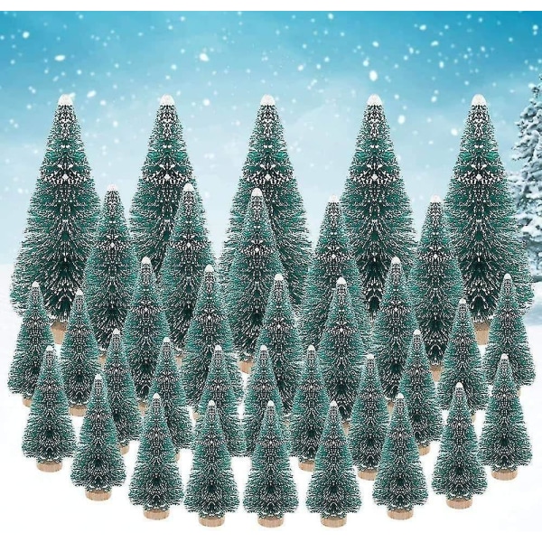 35 stk Miniature juletræ kunstige snefrosttræer