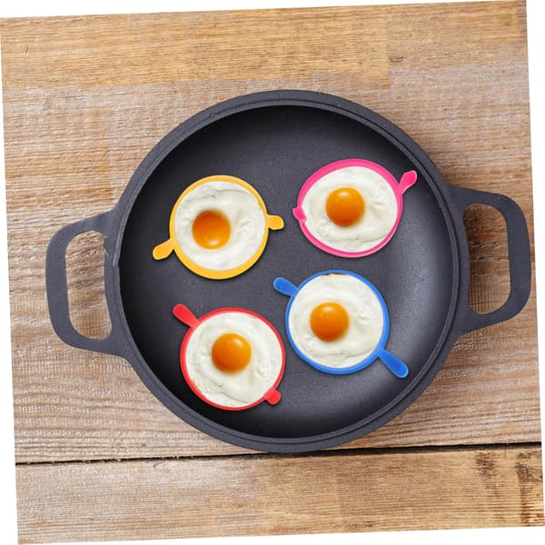 8 stk silikon eggeringer, non-stick stekte eggformer, omelettringer