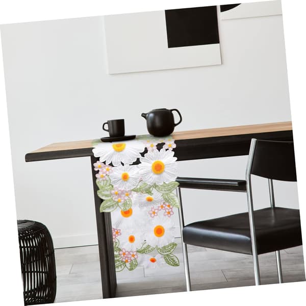 Broderet bordløber designmateriale elegant spisebordsindretning til bryllupsfest