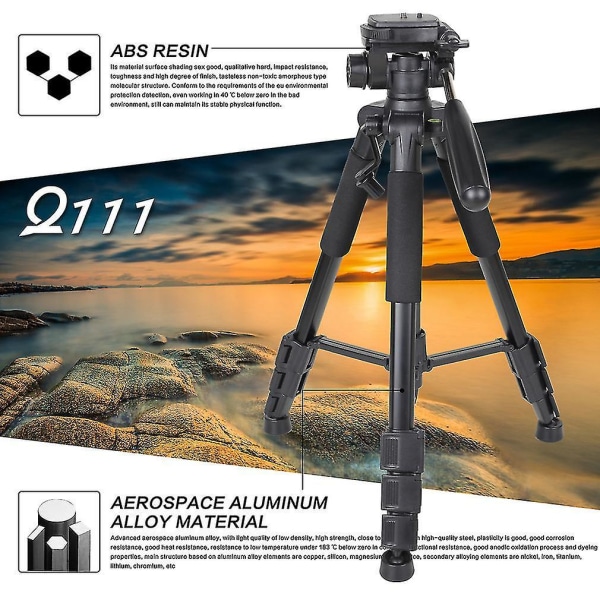 Portabel Aluminium SLR Stativ Kulhuvud Väska för DSLR
