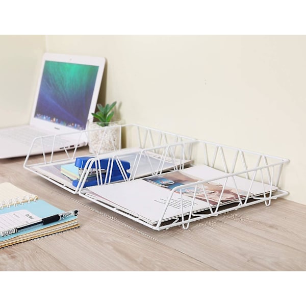 2-nivå A4 Metall In Trays Kontor Desk Tidy File Magazine
