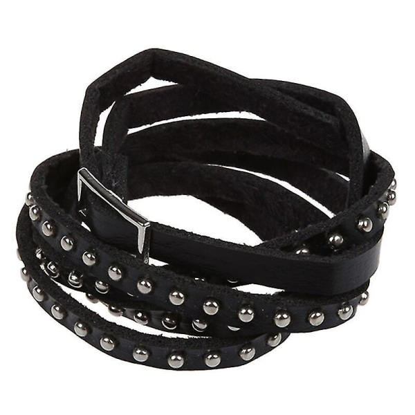 Unisex Punk Rock Multi-layer Nitte Stud Armbånd Sort