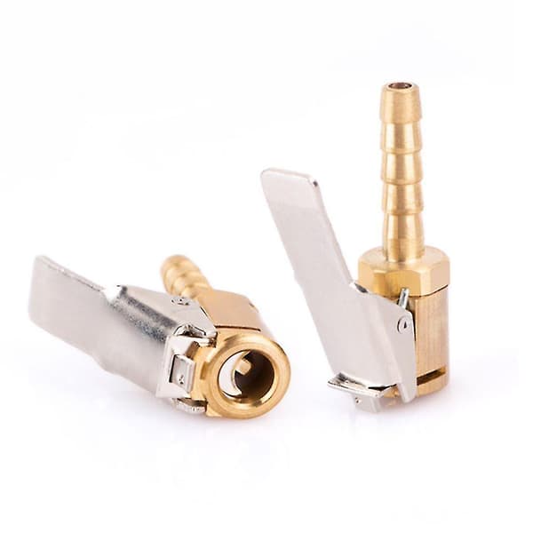 Bil Luftpump Adapter Koppar 6mm Clip-on Munstycke Adapter (4st, Guld)