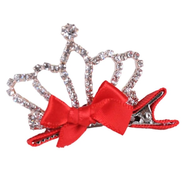 Hårspänne med Strass Prinsess Hårspänne Födelsedag Julgåva För Flickor Single diamond type-red