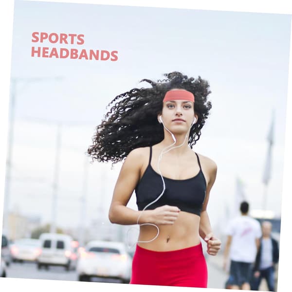 Elastisk Sportshodebånd Bredt Svettetransporterende Bandana Hodebånd for Menn Kvinner Trening