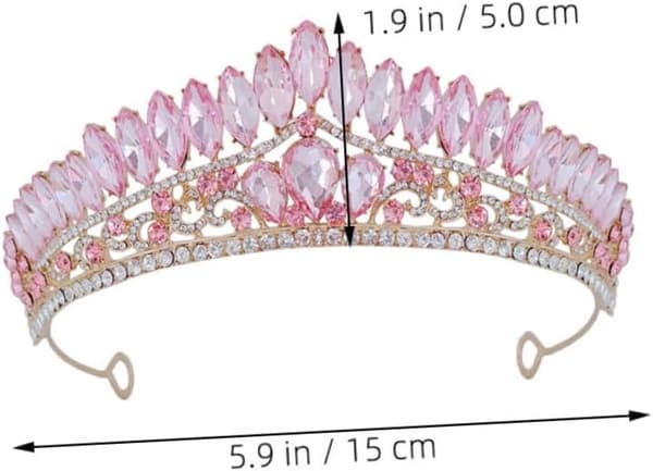 Brudkrona med strasspannband för kvinnor Eleganta bröllopsaccessoarer