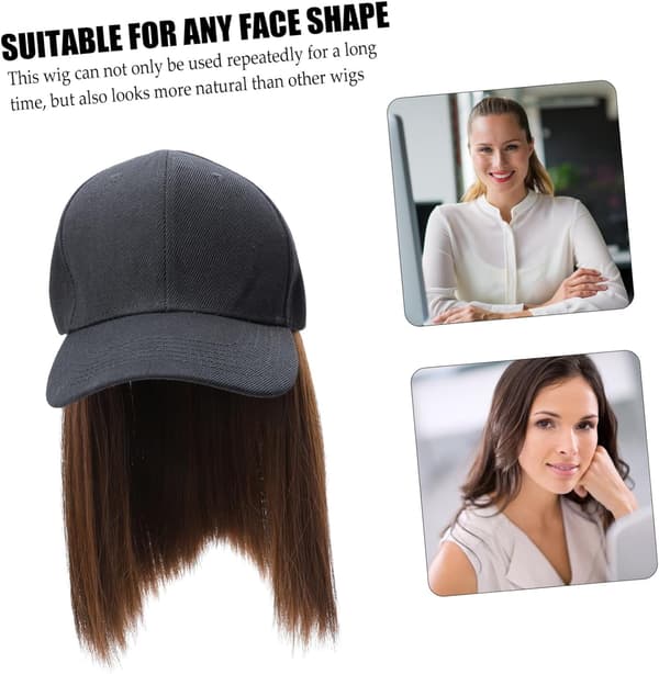 Kort lige parykhue til kvinder, lige hårparykhue, hårextensionshue