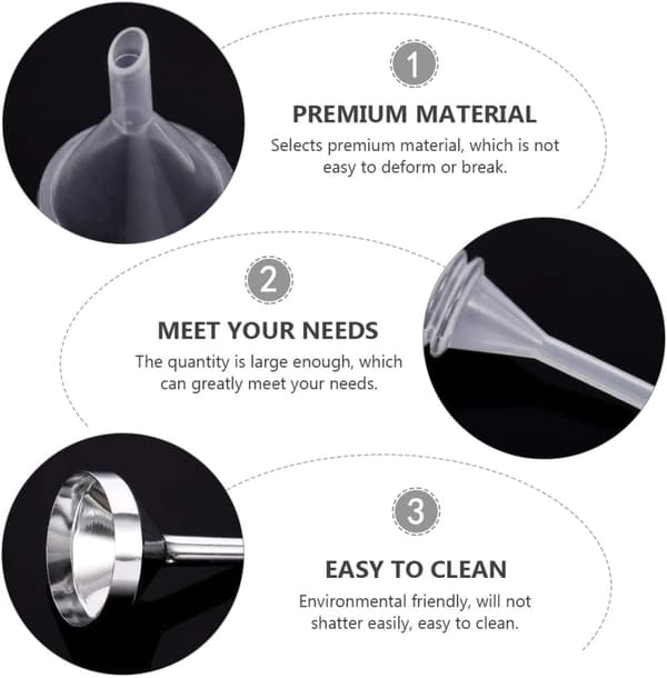 Multifunksjonell liten trakt parfymedispenser solid liten trakt aluminiumoksid og plastmateriale