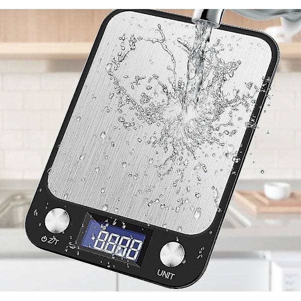 10kgx1g LCD-display Köksskala i Rostfritt Stål för Matvägning