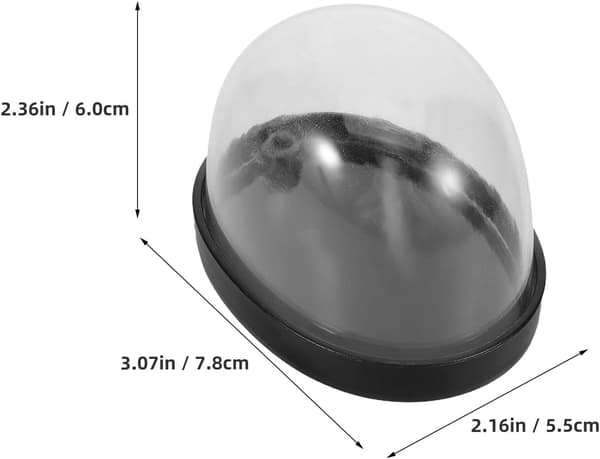 6 st miniatyrdisplayklocka kupolset, PS-plast sfäriska överdrag med precisionsförseglad design