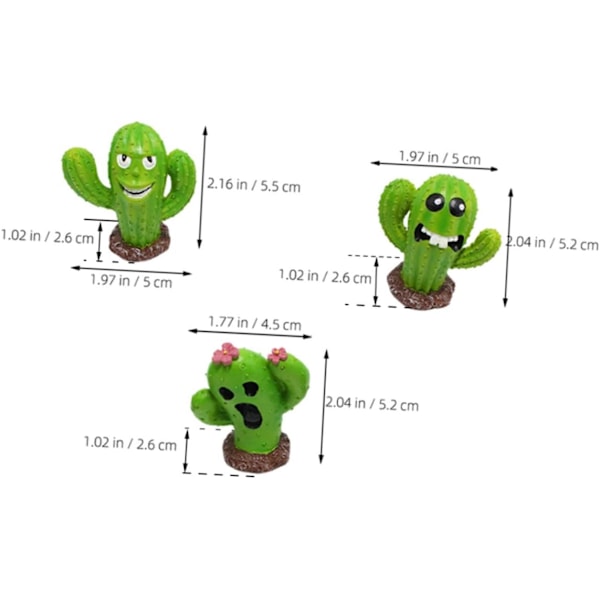 Mini Resin Håndverk Dekorasjoner Mini Kaktus Potteplanter Mini Figurer Dekorasjon