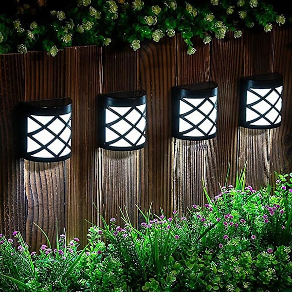 2 kpl Aurinkoenergia-aita Valo Ulkona Vedenpitävä Puutarha 6led