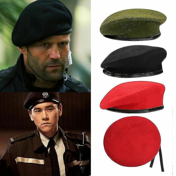 Mænd Kvinder Soldat Baret Hat Unisex Military Army Hatte Fransk stil Uniform Casual Stree Baret Hat-farvegrøn
