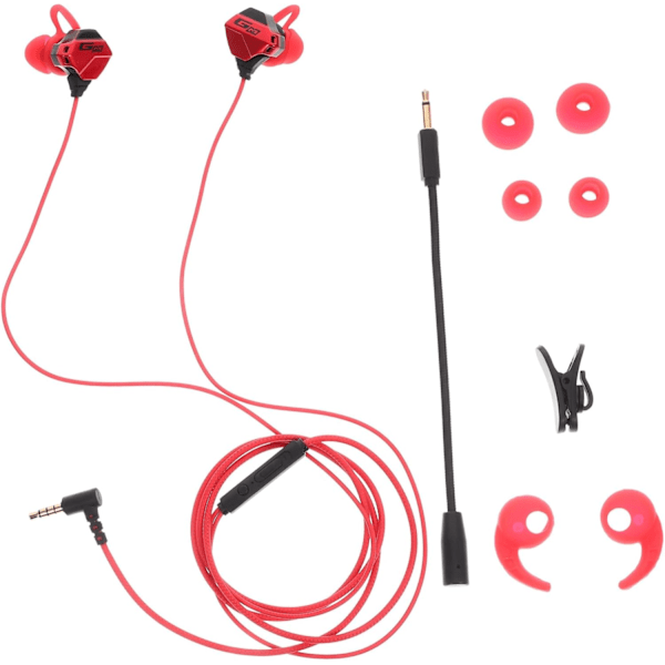 Langalliset peli-in-ear-kuulokkeet PC-pelaamiseen, ergonomiset nappikuulokkeet mikrofonilla