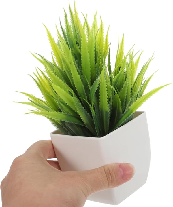 Mini kunstige planter Falsk Bonsai Solid Gjenbrukbar Pp Plast Grønt