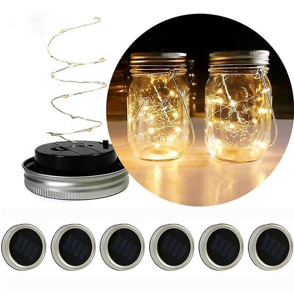 Ulkoilma Solar String Light LED Lyhty Solar Mason Can