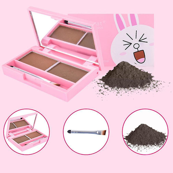 Sød Størrelse Kit Øjenbryn Pulver Palette Pensel Spejl Vandfast