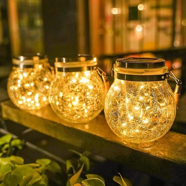 Solcellslampor Lyktor Utomhus Hängande Spricka 30leds