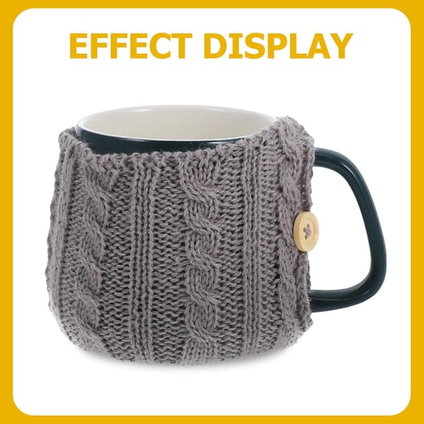 2 st tröja mugghylsa stickad kaffemuggskydd 3,5x3,5x3,5 tum