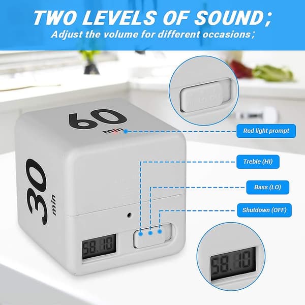 Digital Køkken Timer Med Store Tal, Cube Børne Timer Med LCD Display Høj Alarm Til Tid Mand