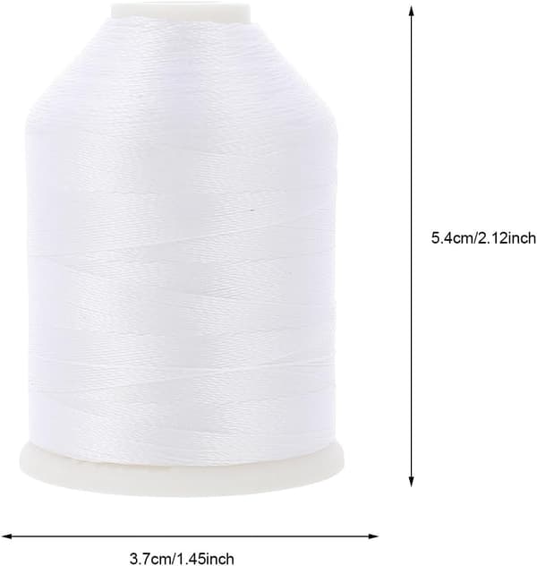 Glød-i-mørket polyester broderitråd 150/D2 hvit multifunksjonell sytråd