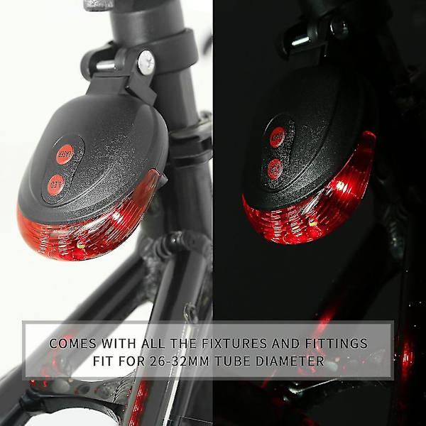 5 LED Laser Cykel Baglygte Vandtæt Baglygte