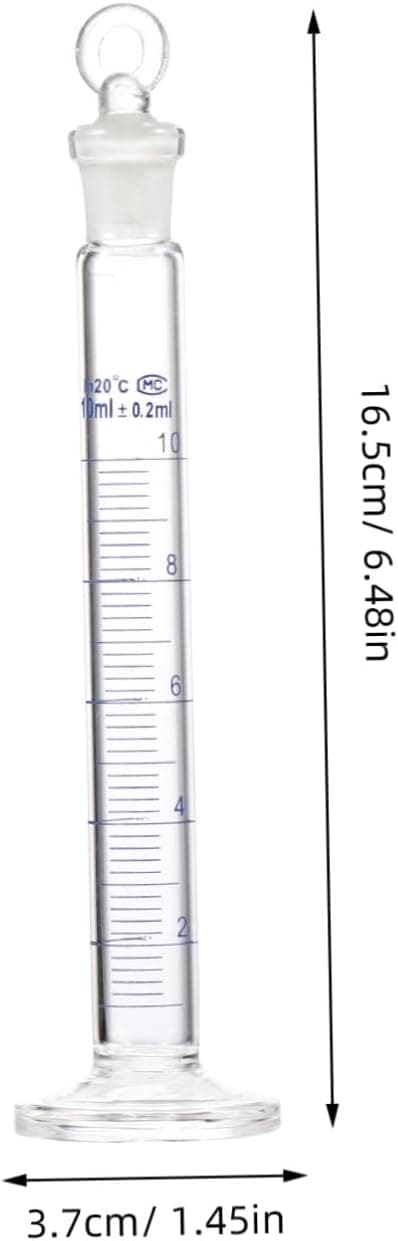 2st Förtjockad Mätcylinder i Glas för Laboratorie Graderad Cylinderpropp