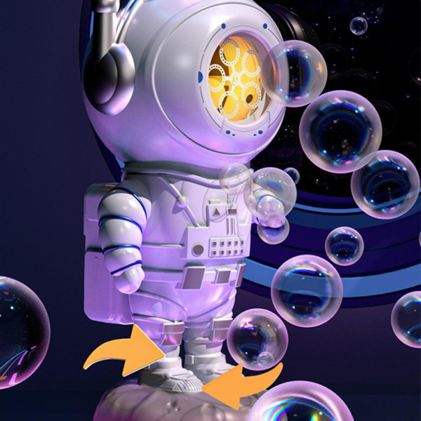 Astronaut boblemaskin Astronaut usb ladebobleblåser leketøy helautomatisk 360 rotasjon