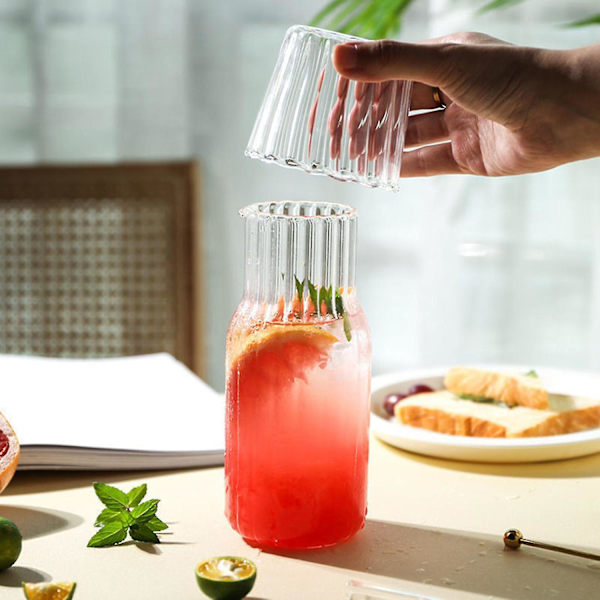 4-pack Vattenkanna Glas Kalla Varma Flaska Kopp Set Dricka
