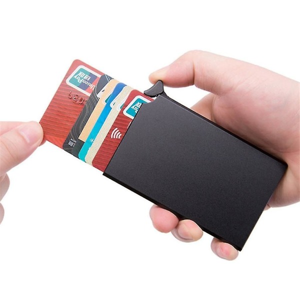 Pop-up kreditkortetui - Rfid Nfc Protection - Pung i aluminiumslegering - Holder op