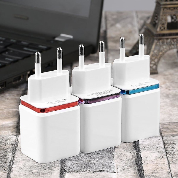 Universal 4-ports USB Reisevegglader EU-pluggadapter